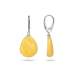 Серьги &quot;Капля&quot; Посеребрение с Янтарем