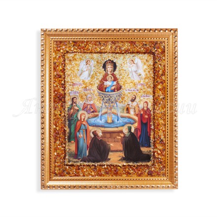 Икона &quot;Живоносный Источник&quot; с Янтарем купить