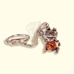 Брелок &quot;Поросёнок Чуня&quot; из Янтаря и латуни