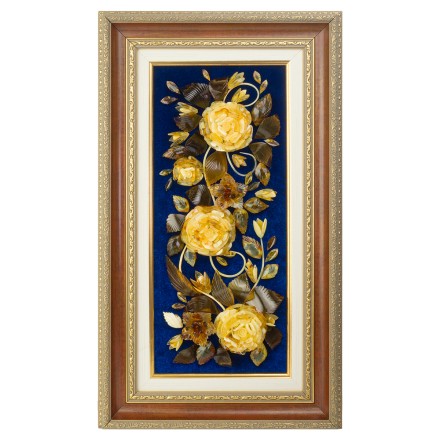 Панно &quot;Бархат17&quot; из Янтаря и синего бархата купить