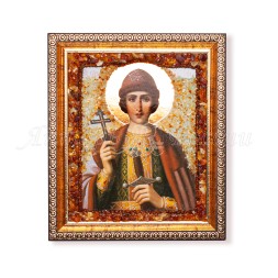 Икона &quot;св.Глеб&quot; с Янтарем