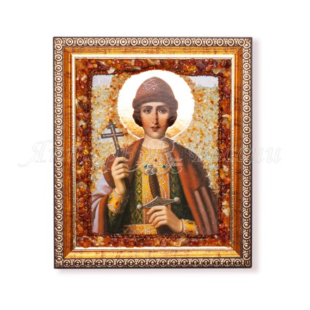 Икона &quot;св.Глеб&quot; с Янтарем купить