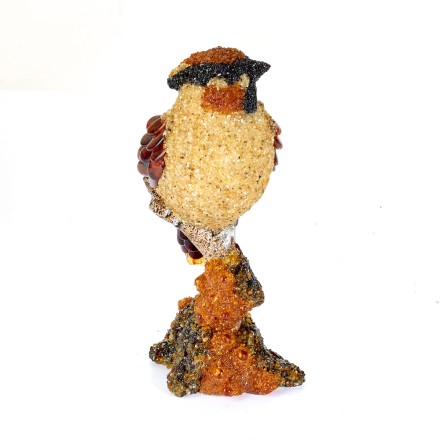 Птичка на ветке Янтарь/Полистоун купить