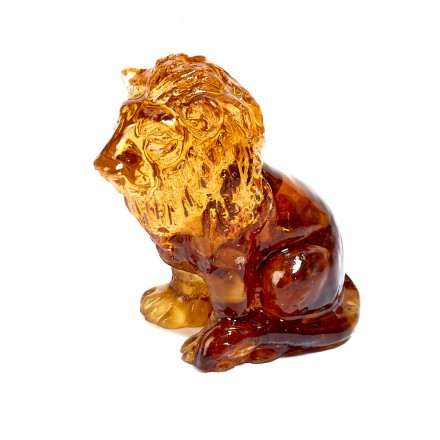 Фигурка &quot;Лев сидит&quot; из Янтаря и эпоксидной смолы купить