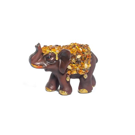 Слон коричневый Янтарь/полистоун купить
